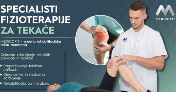 Regeneracija po maratonu se začne v Medicofit šotoru na Trgu republike