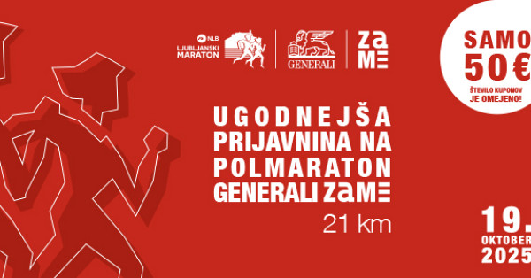 Prijavnina na polmaraton Generali ZAME samo 50 EUR 