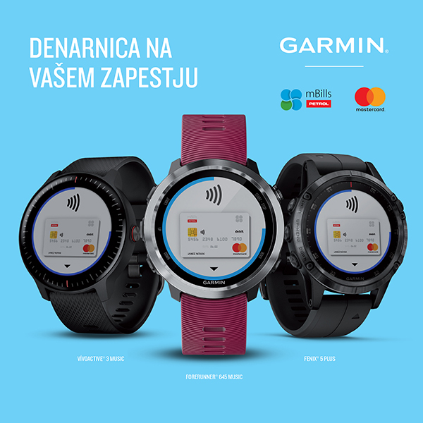 Garmin prvi v Sloveniji omogoča plačevanje s pametno uro...